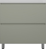 Style Line Тумба с белой раковиной Манхэттен 80 Plus эмаль олива матовая